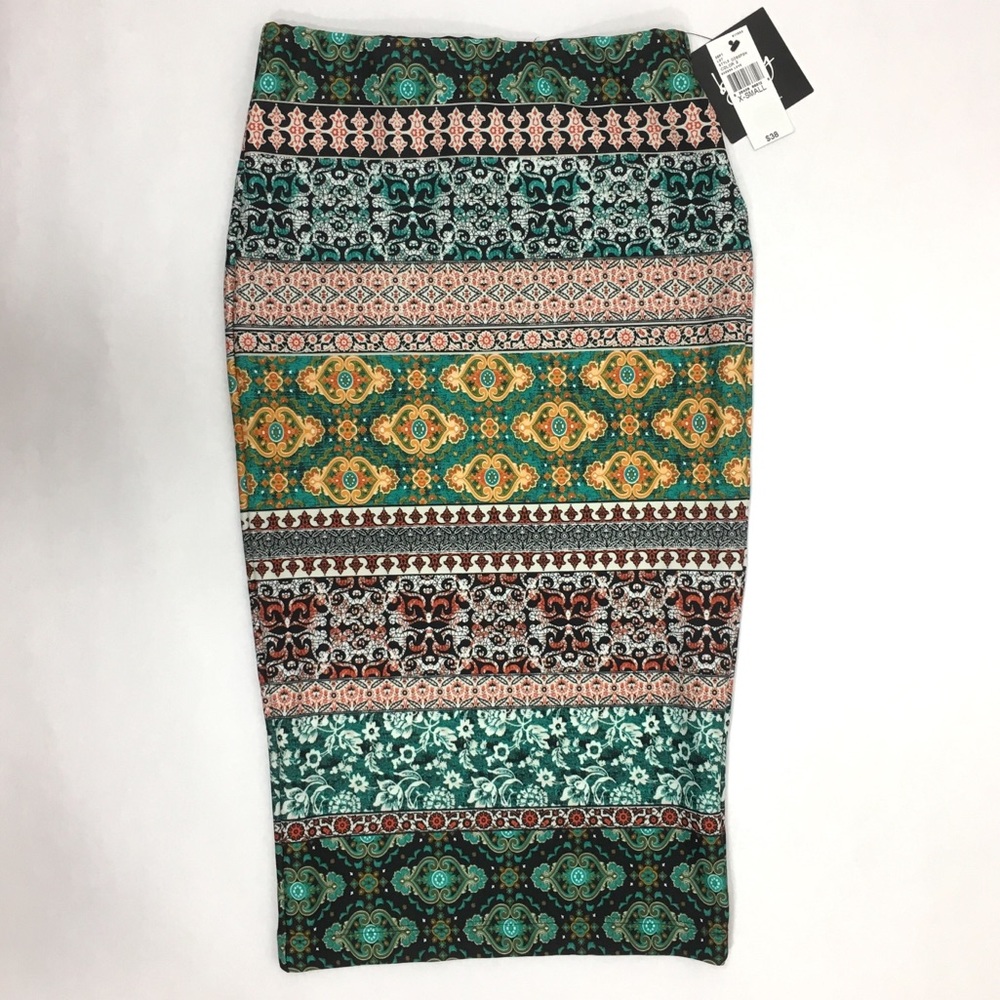 Pencil Skirt Small Multicolor Pattern